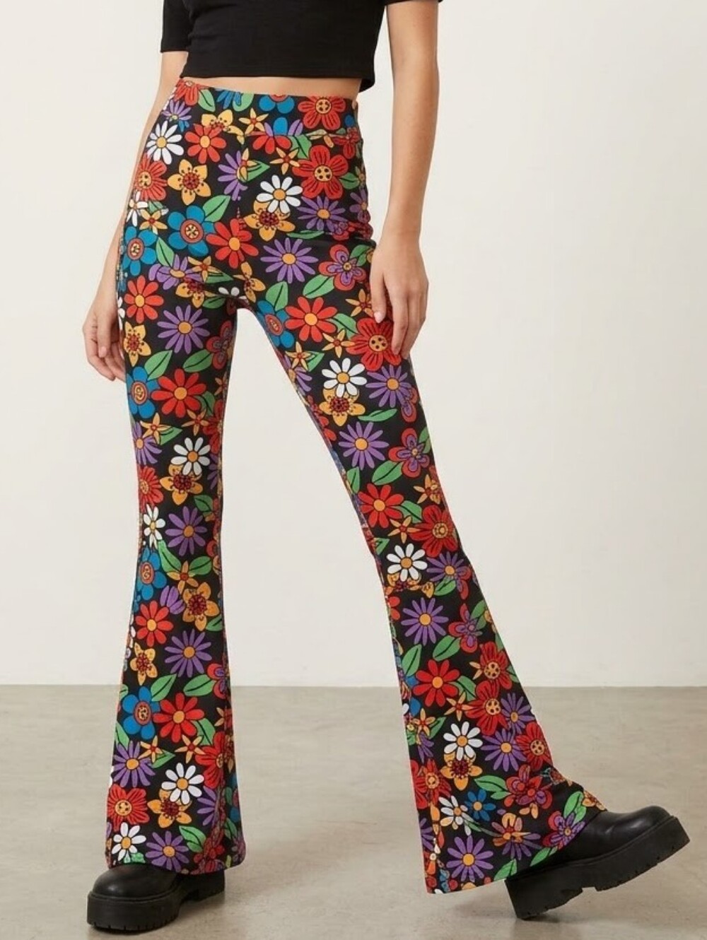 High-Waist Flare Bell Bottoms Slim Fit Hippie